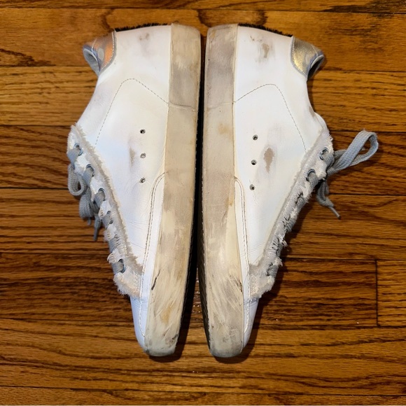 Golden Goose Super Star White Leather Red Suede Star and Silver Heel size 37 - Picture 3 of 10